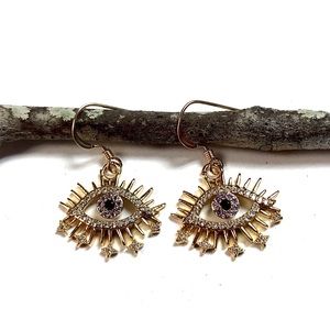 Evil Eye Earrings, Hamsa, Protection, Minimalist